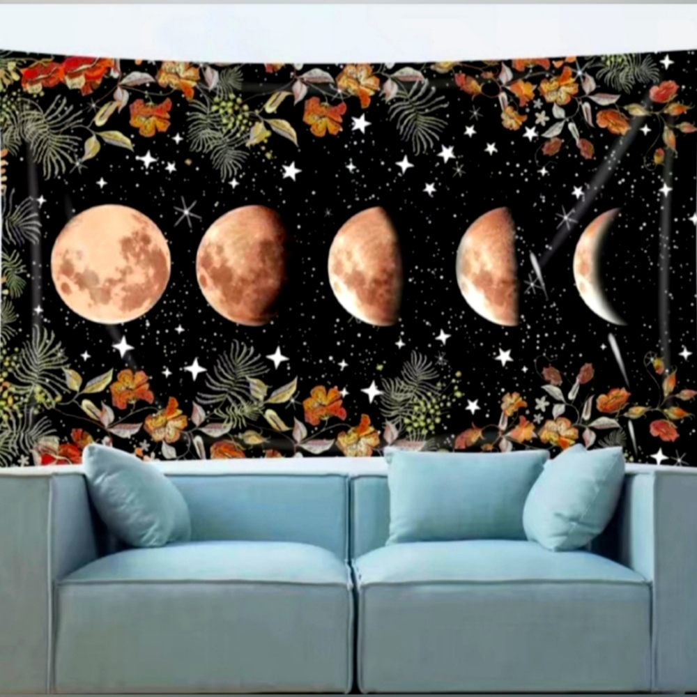 Tapestry  4 ft.×5½ ft. Moon Phases
